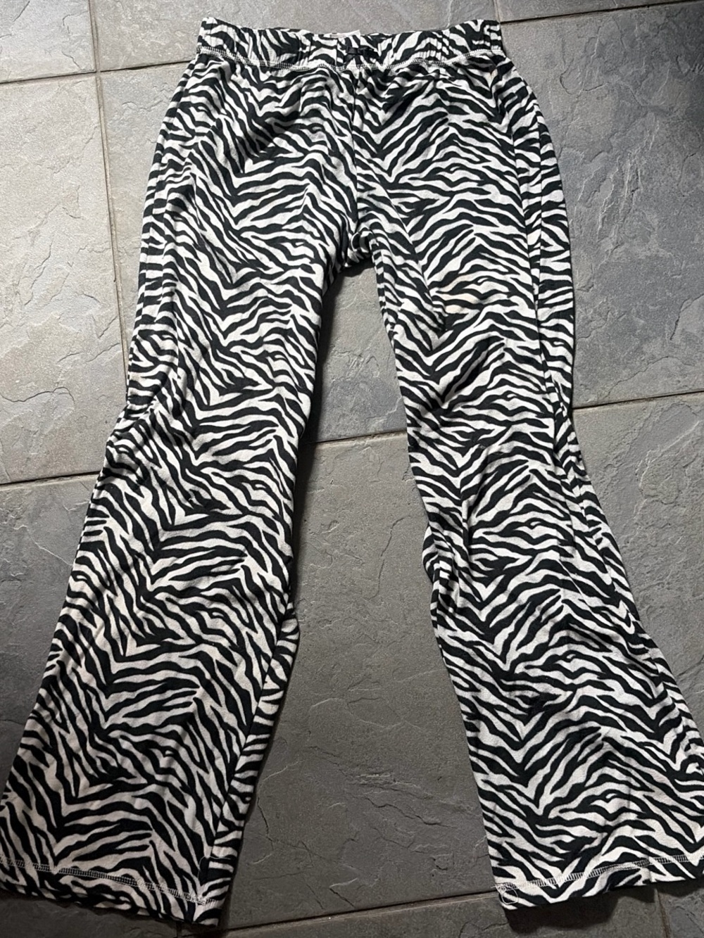 Zebra Print Boot-Cut Women's Pants - Black & White